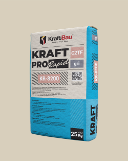 KraftBau Kraft Pro Rapid KR-8200 Seramik Yapıştırıcı C2FT 25 kg Gri
