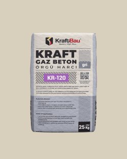 KraftBau Kraft Gaz Beton Örgü Harcı KR-120 25 kg Gri uygulama örneği