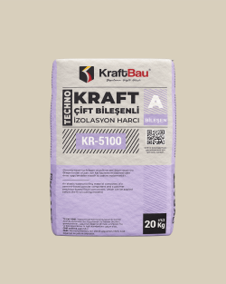 KraftBau Techno Kraft Çift Bileşenli Su İzolasyon Harcı A Bileşen KR-5100 20 kg Gri uygulama örneği