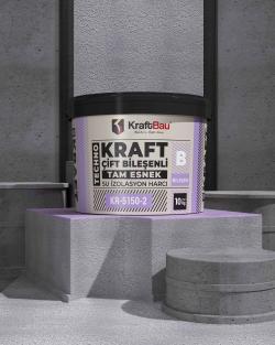 KraftBau Techno Kraft Çift Bileşenli Tam Elastik Su İzolasyon Harcı B Bileşen KR-5150-2 10 kg Beyaz uygulama örneği