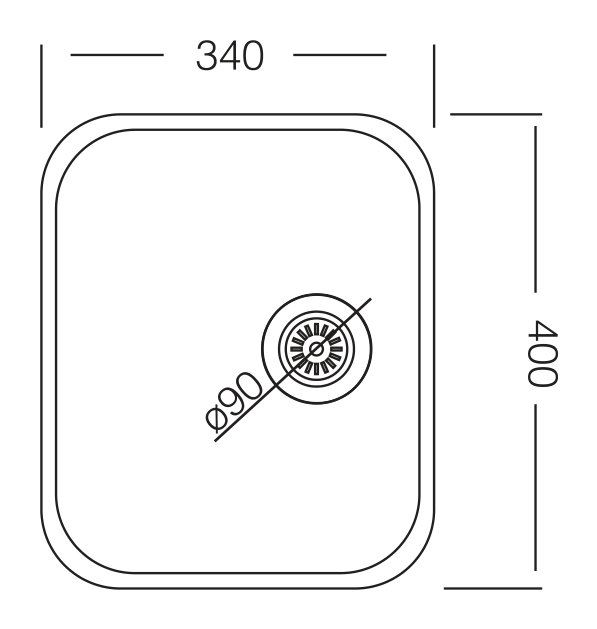 Krom Evye Undermount 008 Tek Hazneli Evye 0,80 mm 34x40 cm Parlak (Polisajlı) uygulama örneği