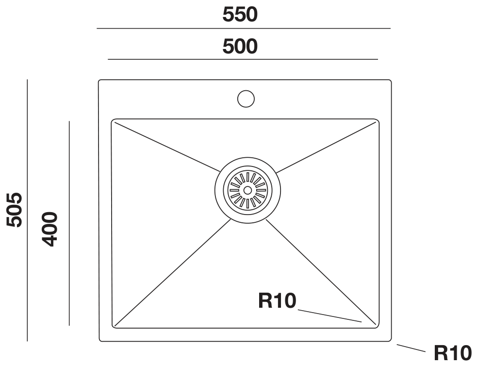 Krom Evye Crux H3104050R10KBT Tek Hazneli Evye 55x50,5 cm Parlak (Polisajlı) uygulama örneği