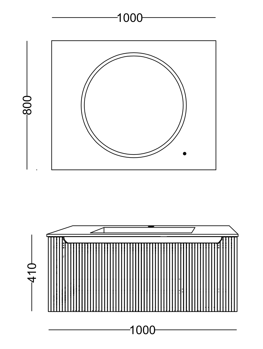 Lineart Fold 1000 Lavabolu Modül + Bella Led Ayna Modül 100 cm İtalyan Ceviz uygulama örneği