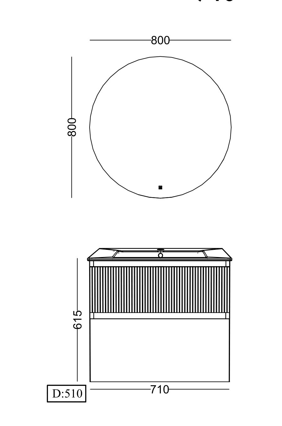 Lineart Ibiza 710 Lavabo Modül + Timber Ø80 Led Ayna Modül 70 cm Beyaz uygulama örneği