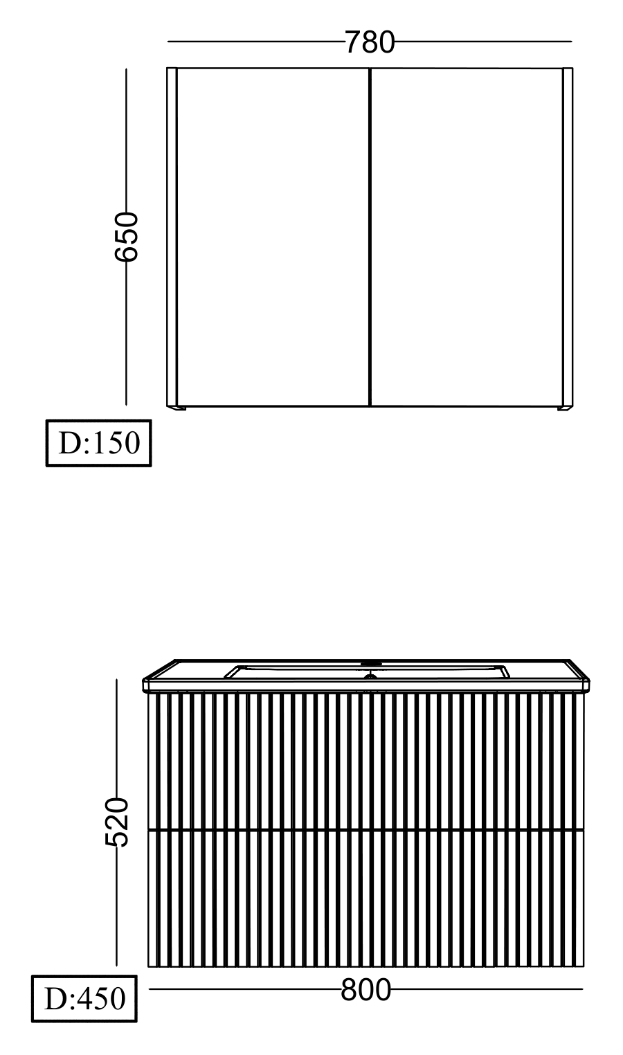 Lineart Verti 820 Lavabolu Modül + Bold-Geo-Verti Ayna Dolap Modül 80 cm Beyaz uygulama örneği