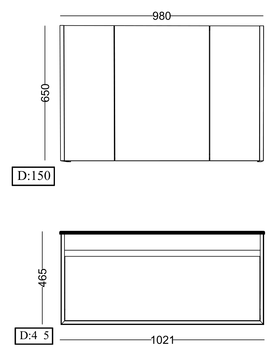 Lineart Keops 1000 Lavabo Modül + Bold-Geo-Verti Ayna Dolap Modül 100 cm Beyaz uygulama örneği