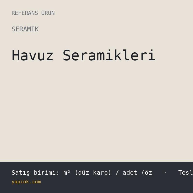 Havuz Çanağı (Taşma Oluğu Elemanı) — Mavi Sırlı Porselen