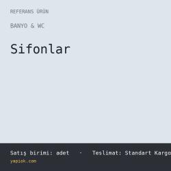 Sifonlar — Referans Ürün (adet)
