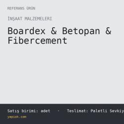 Boardex & Betopan & Fibercement — Referans Ürün (adet)
