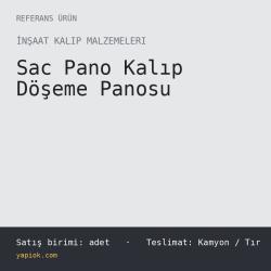 Galvaniz Sac Kalıp Döşeme Panosu 50x100 cm
