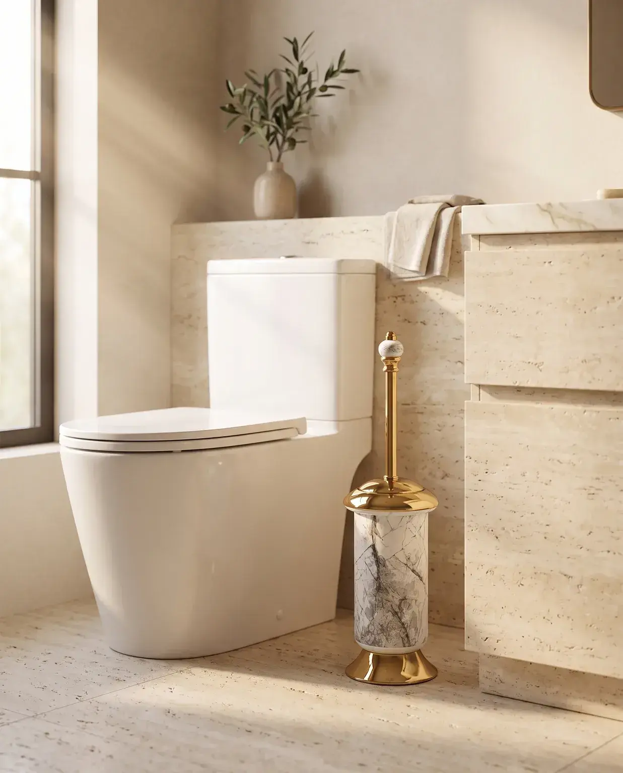 Pure Concept Sharp Calacatta Klozet Fırçası Gri uygulama örneği