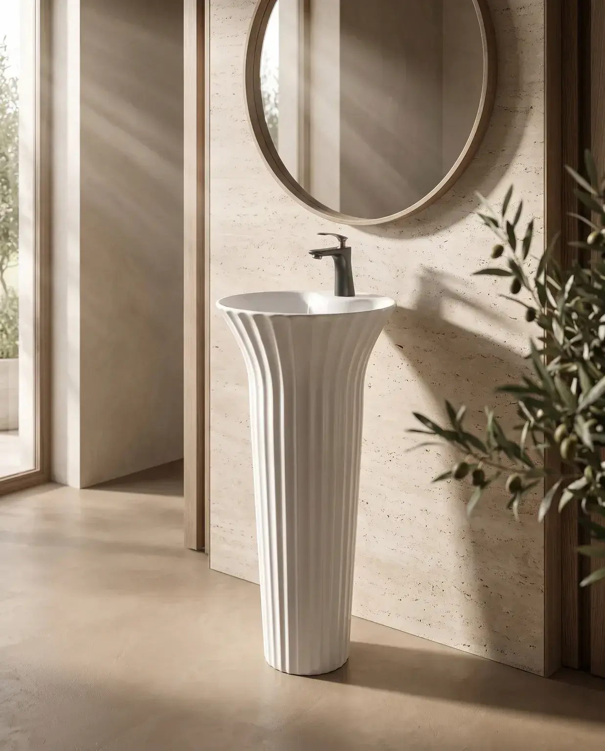 Pure Concept Bright Monoblok Lavabo 40x40 cm Beyaz uygulama örneği
