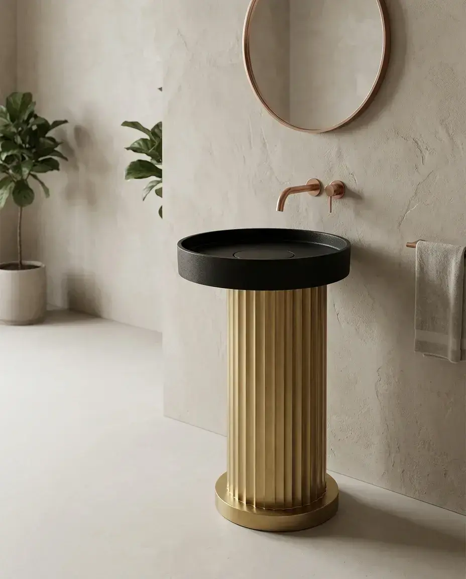 Pure Concept Antique Monoblok Lavabo 50 cm Altın uygulama örneği