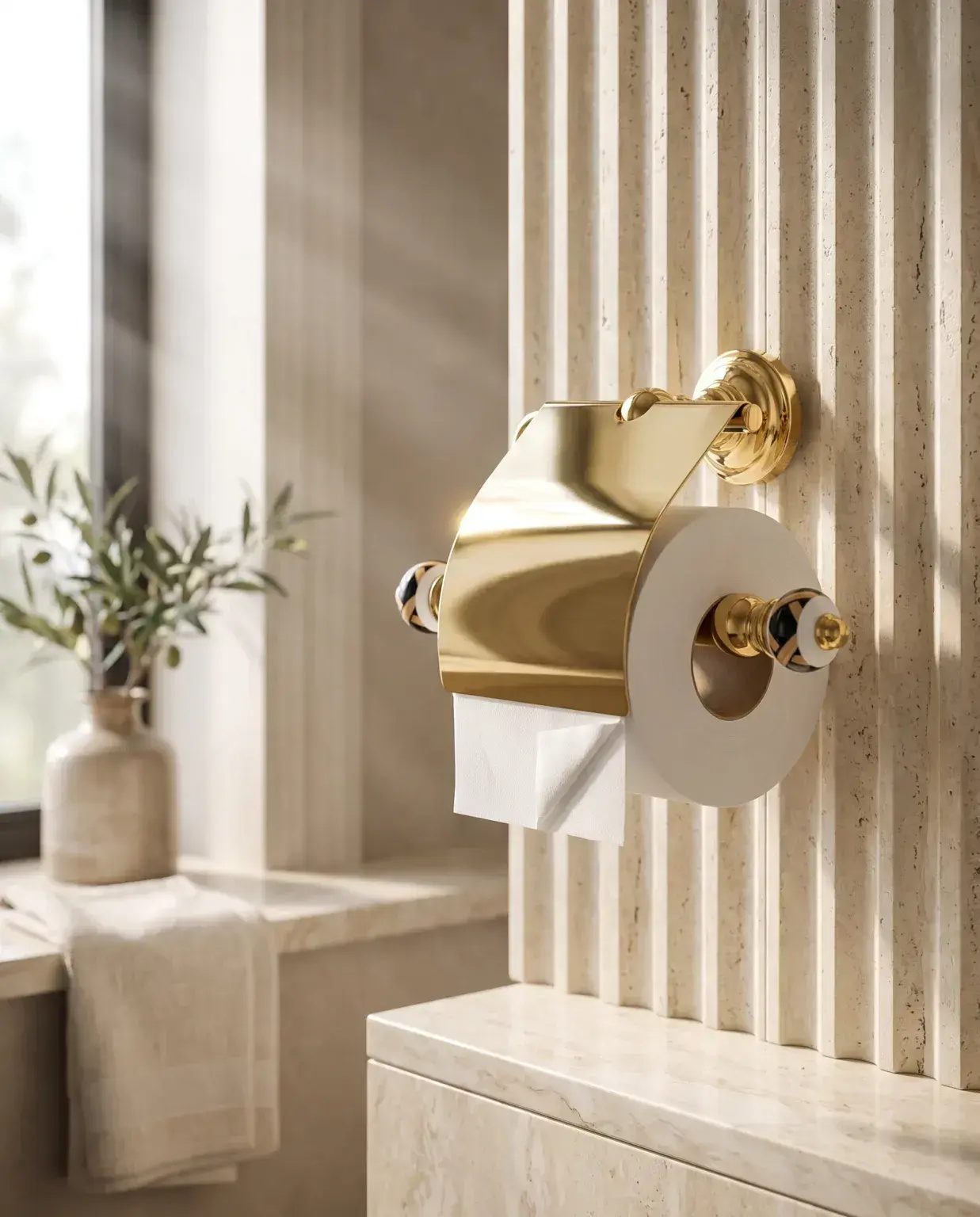 Pure Concept Kleopatra Kapaklı Kağıtlık Beyaz Altın uygulama örneği