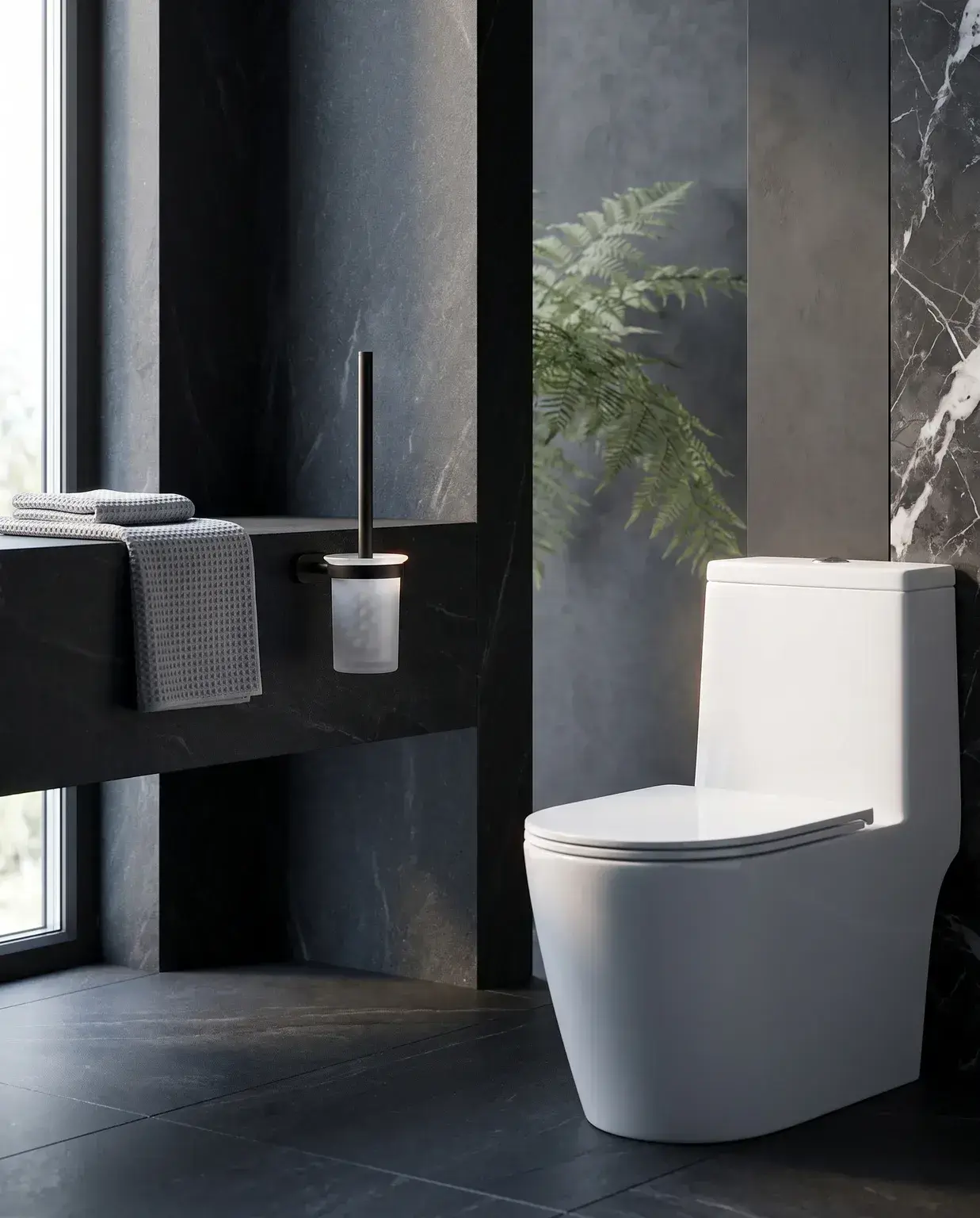 Pure Concept Paris Klozet Fırçası Camlı Siyah uygulama örneği