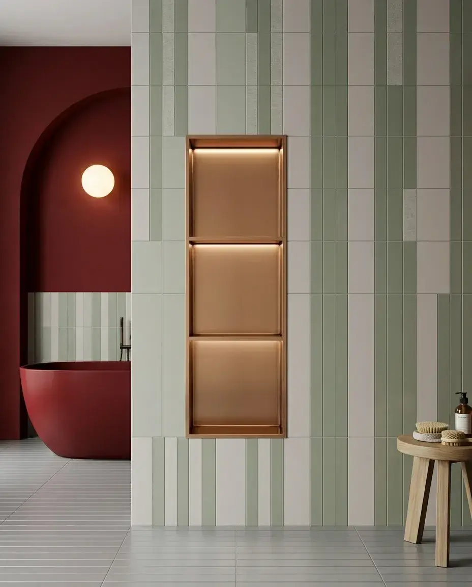 Pure Concept Gömme Paslanmaz Çelik Niş Ledli 30x90 cm Rose Gold uygulama örneği