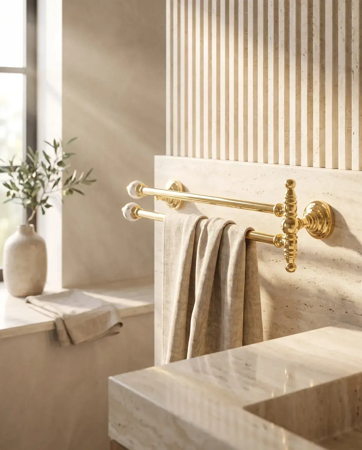 Pure Concept Marble İkili Havluluk Altın uygulama örneği
