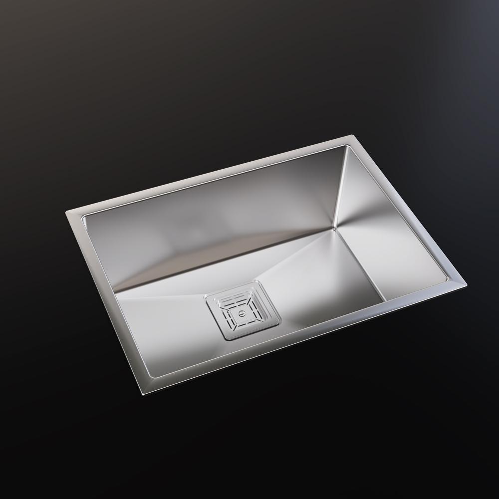 Pure Concept Tek Göz Paslanmaz Çelik Eviye 60x43 cm Inox uygulama örneği
