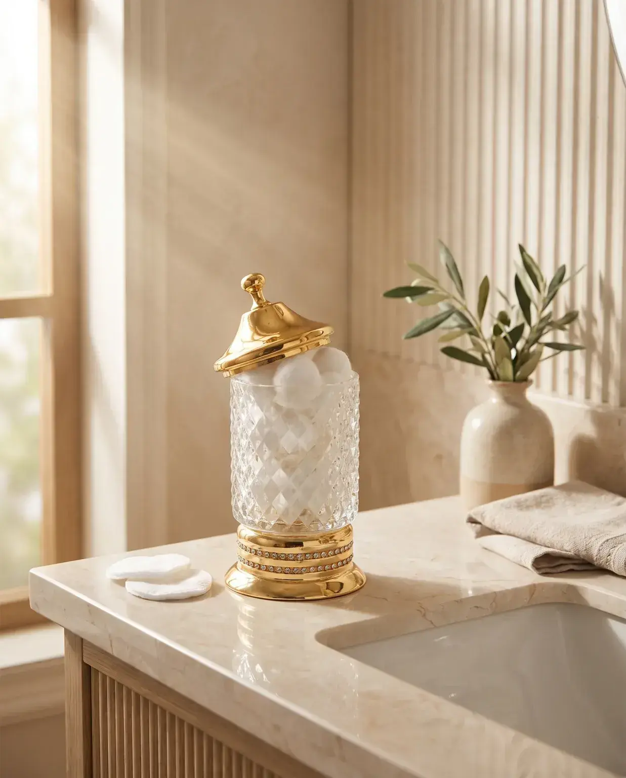 Pure Concept Crystal Set Üstü Pamukluk Altın uygulama örneği