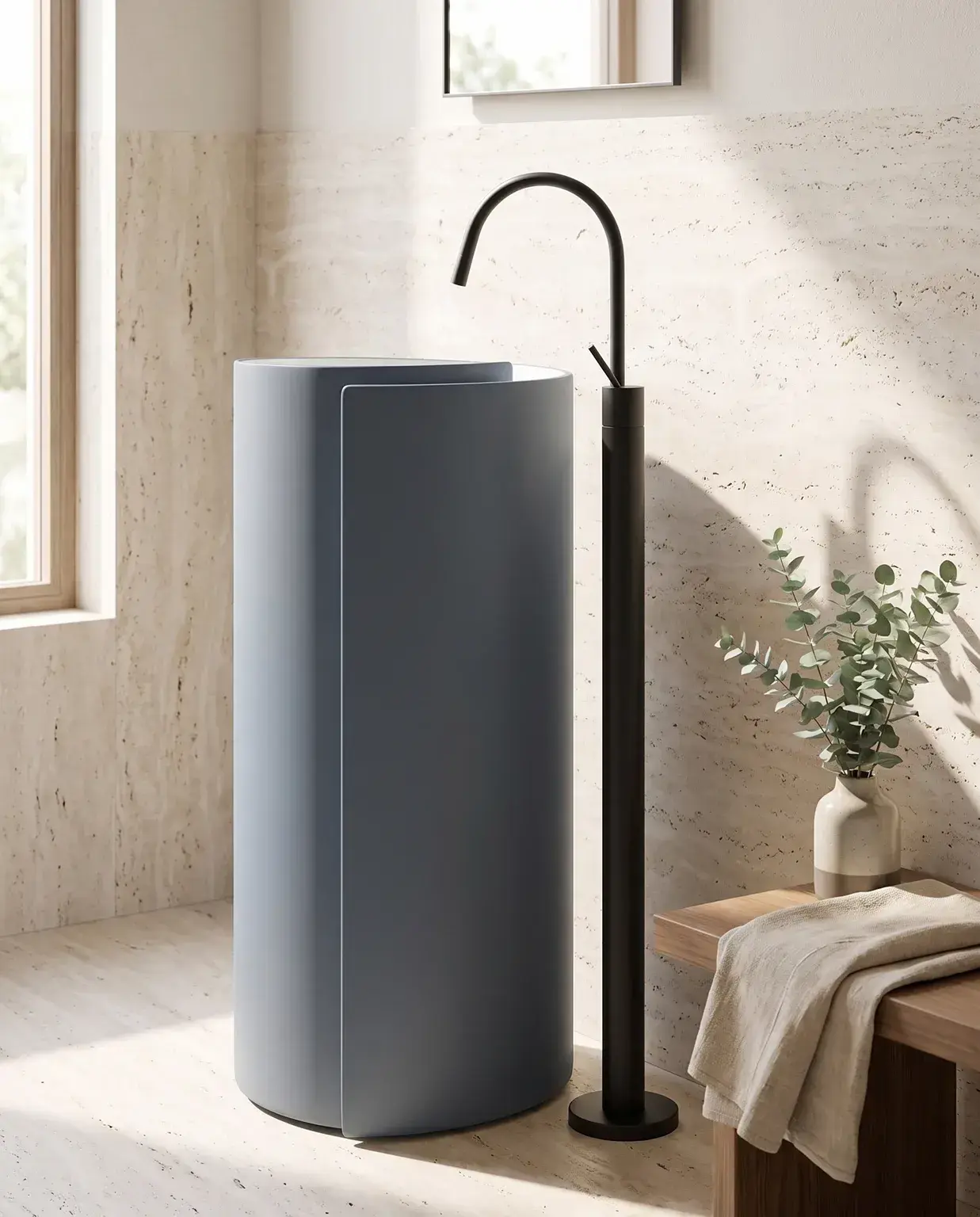 Pure Concept Monza Monoblok Lavabo Mat Gri uygulama örneği