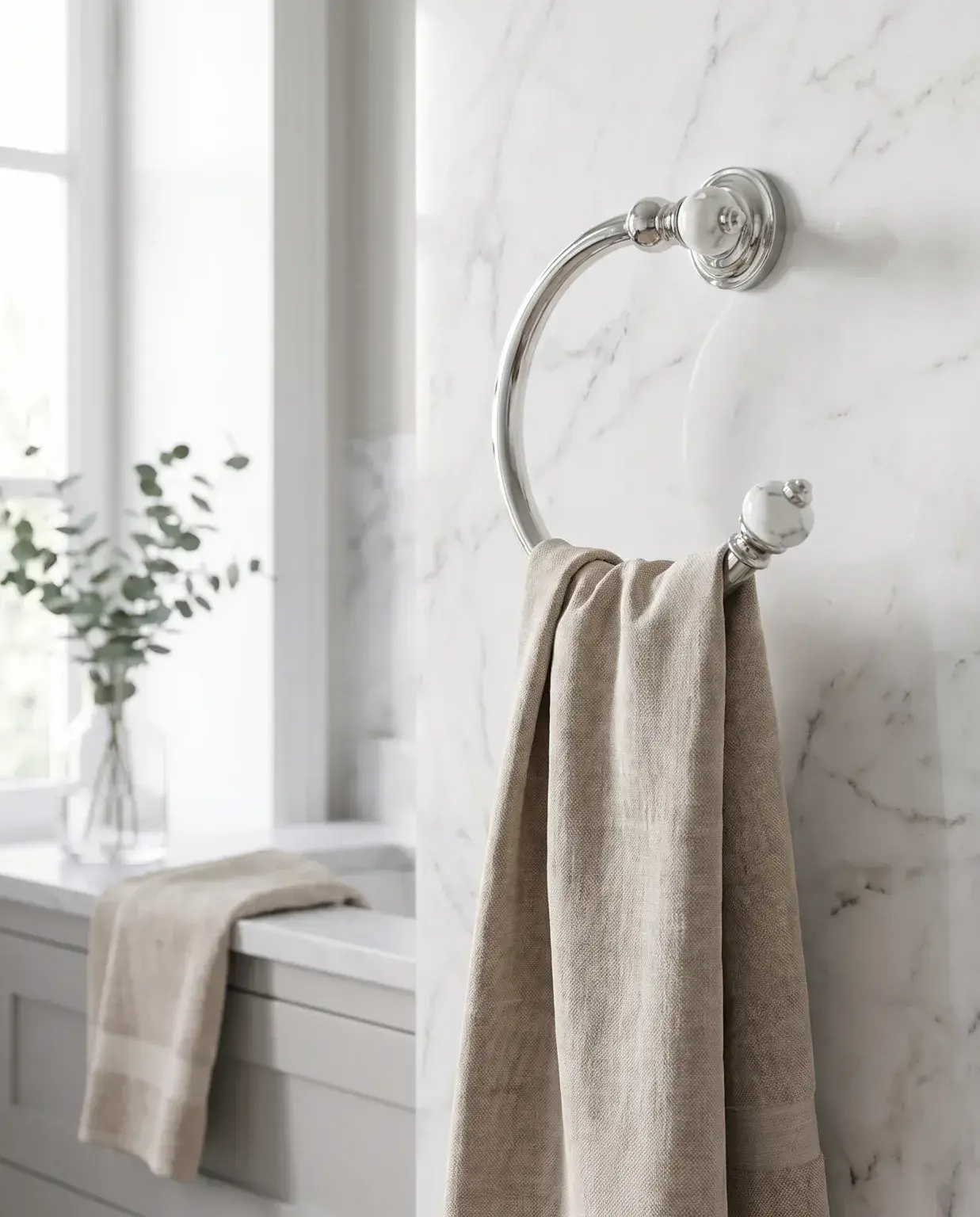 Pure Concept Marble Halka Havluluk Krom uygulama örneği
