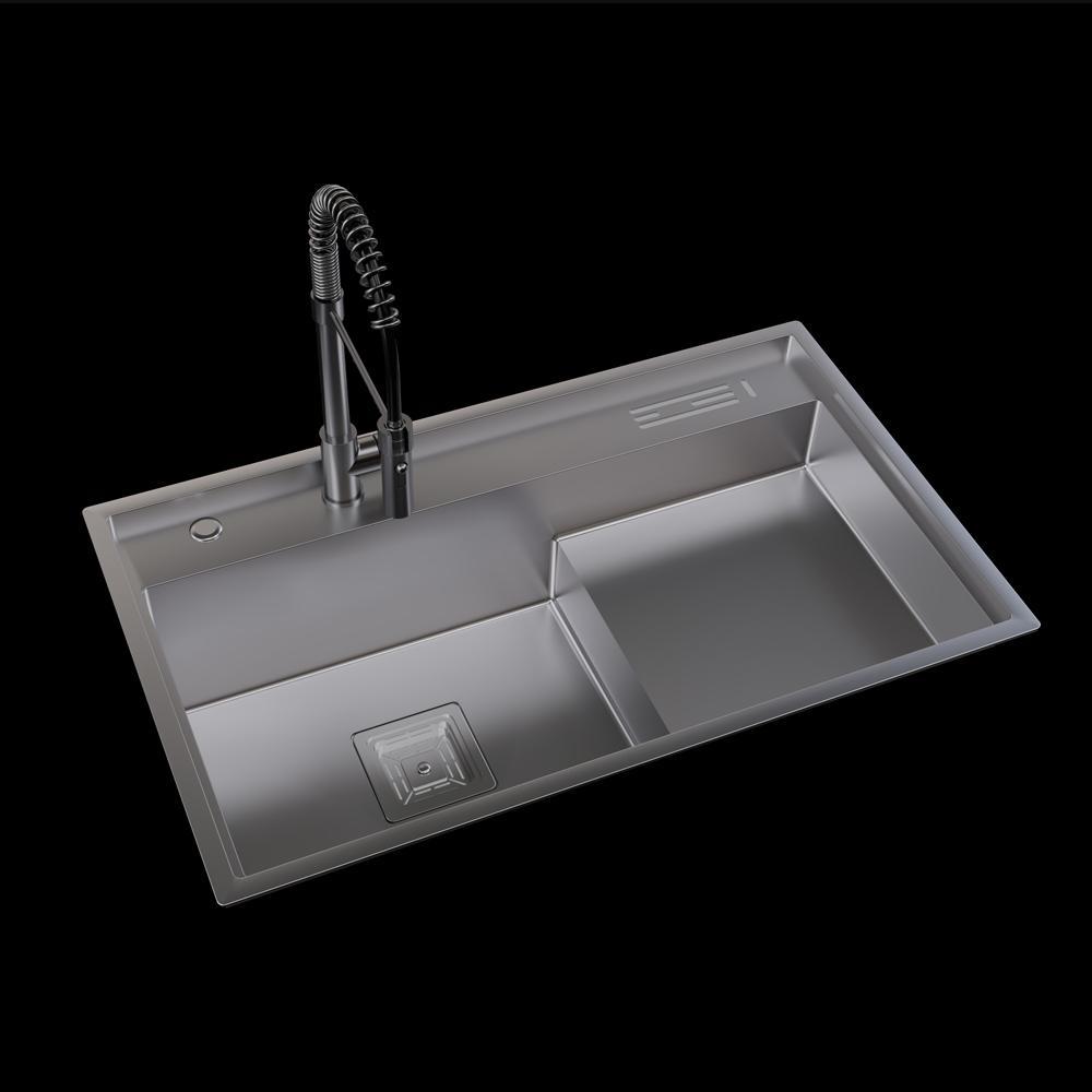 Pure Concept Çift Göz Bardak Yıkamalı Paslanmaz Çelik Eviye 80x48,5 cm Inox uygulama örneği
