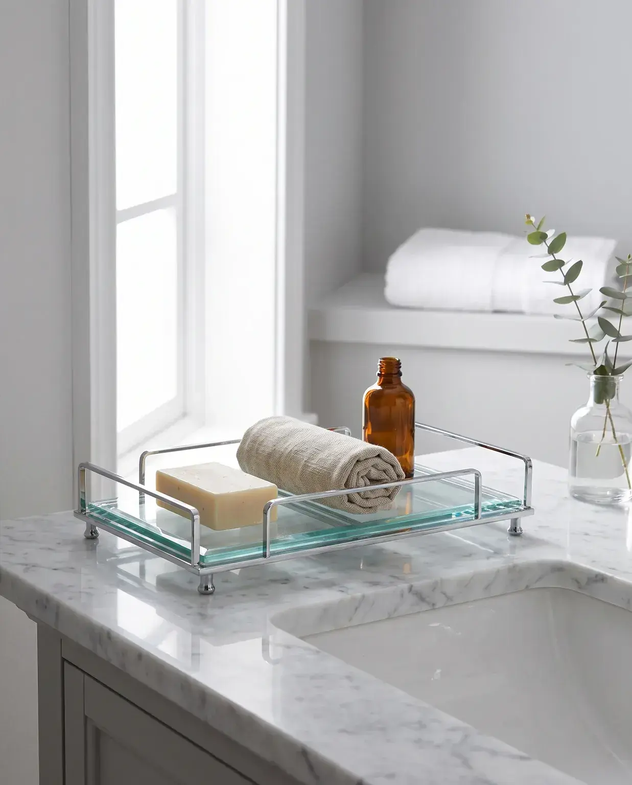 Pure Concept Crystal Set Üstü Aksesuar Tepsisi Krom uygulama örneği