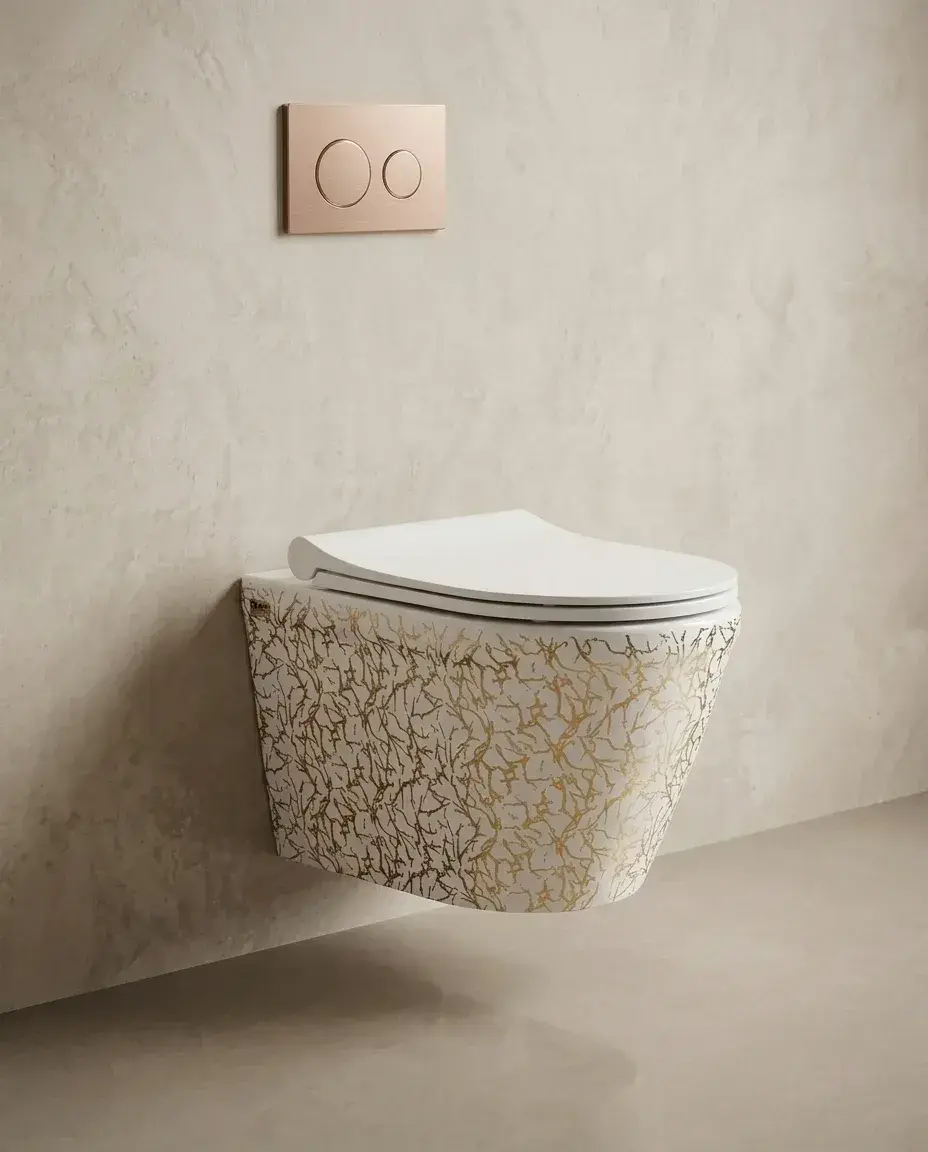 Pure Concept Marble Asma Klozet Gray Altın uygulama örneği