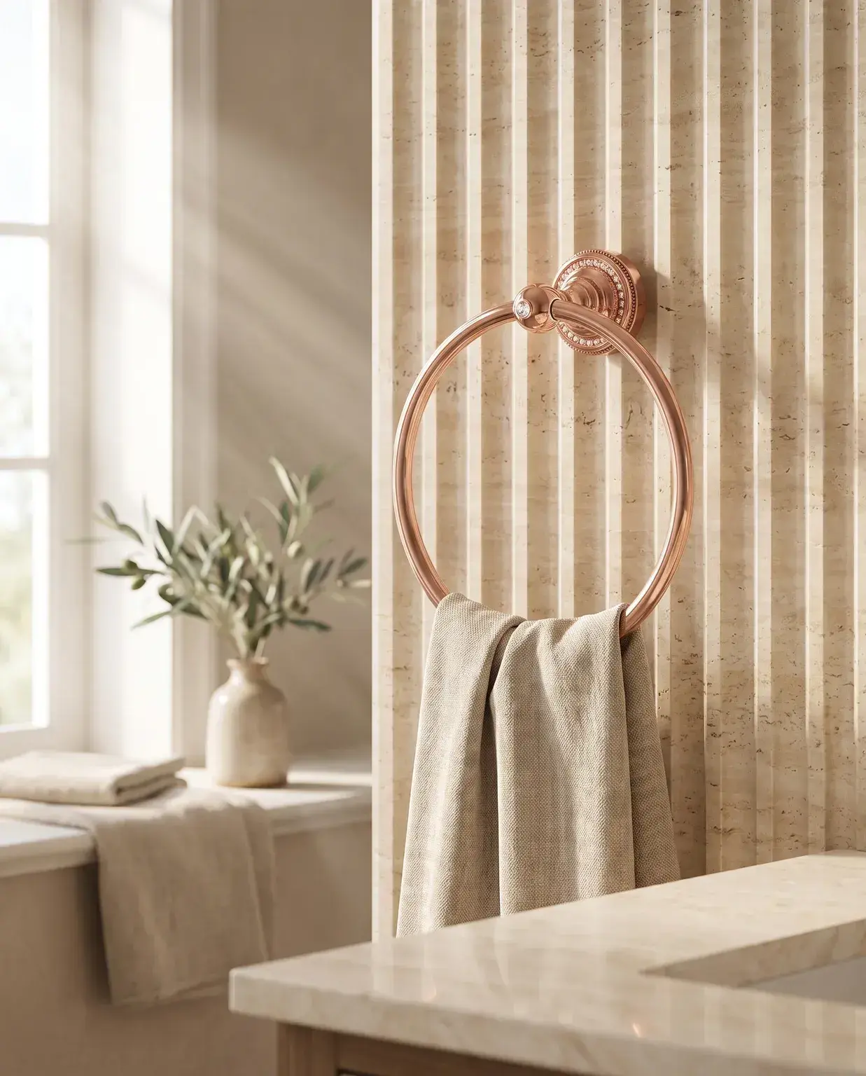 Pure Concept Crystal Halka Havluluk Rose Gold uygulama örneği