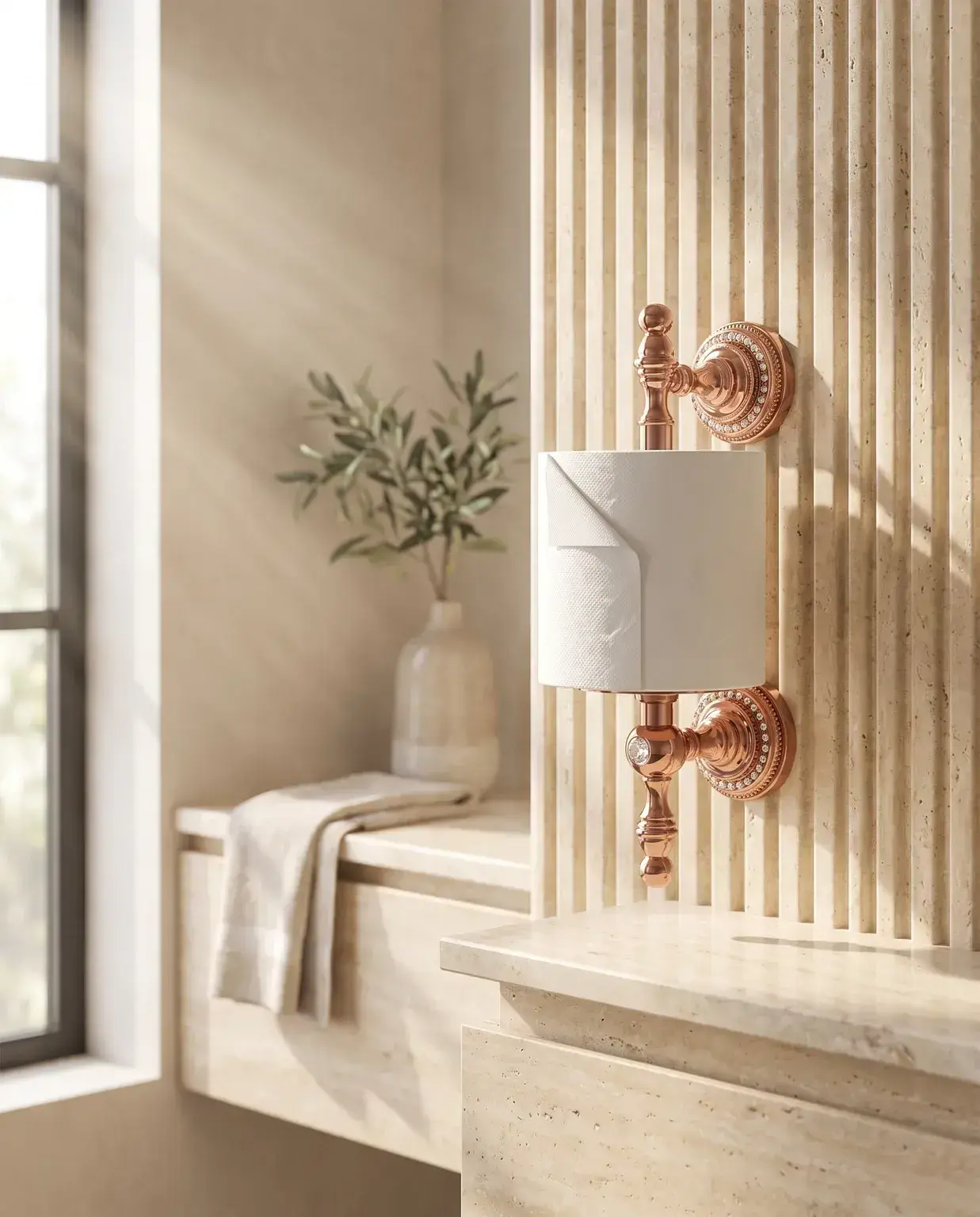 Pure Concept Crystal Yedek Kağıtlık Rose Gold uygulama örneği