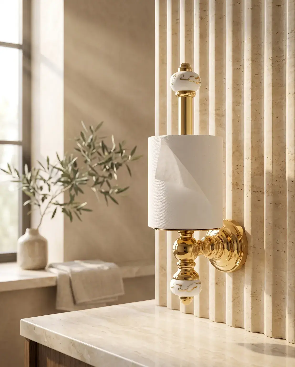 Pure Concept Marble Yedek Kağıtlık Altın uygulama örneği