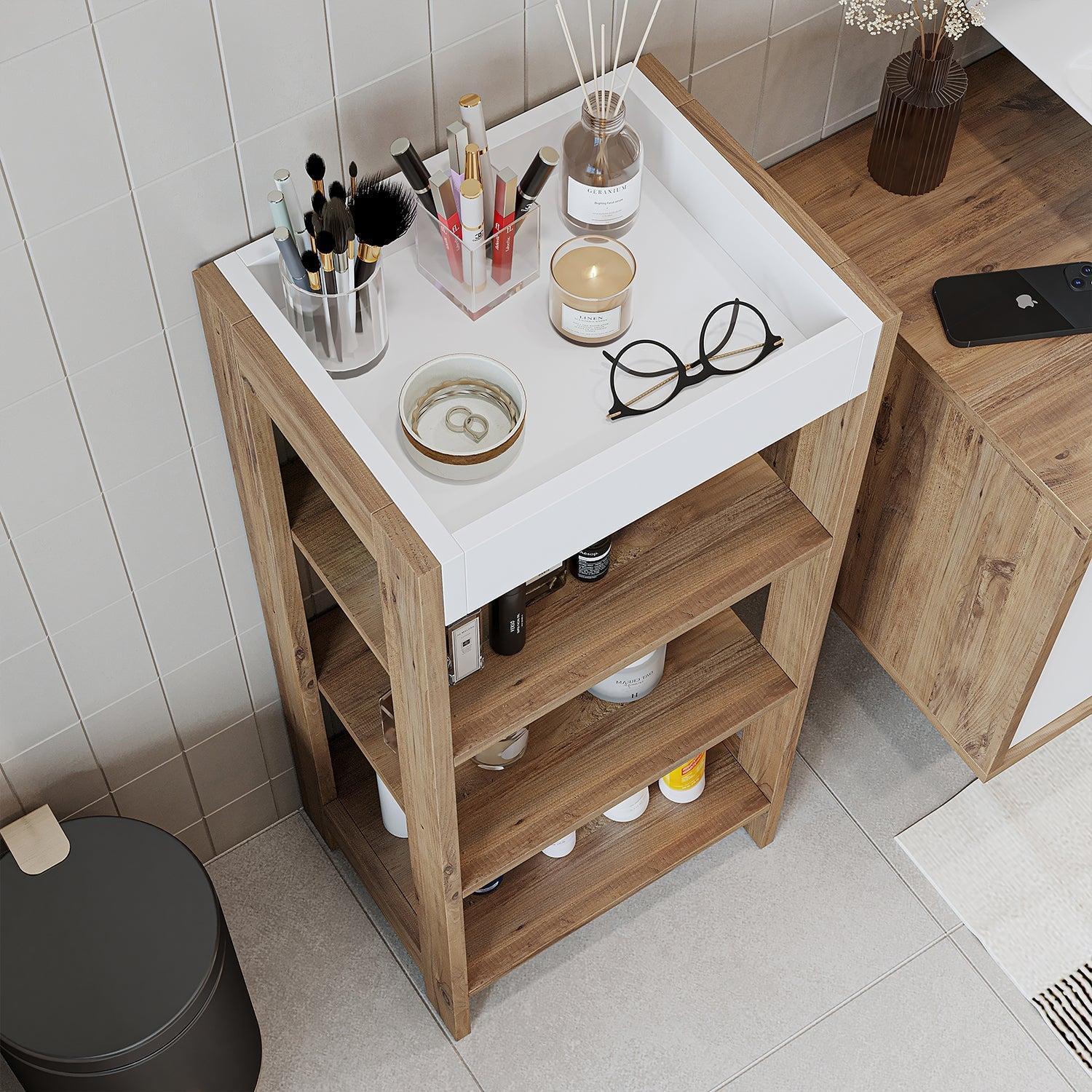 Roomart Moka Çok Amaçlı Raf 40,6 cm Atlas Çam-Beyaz uygulama örneği