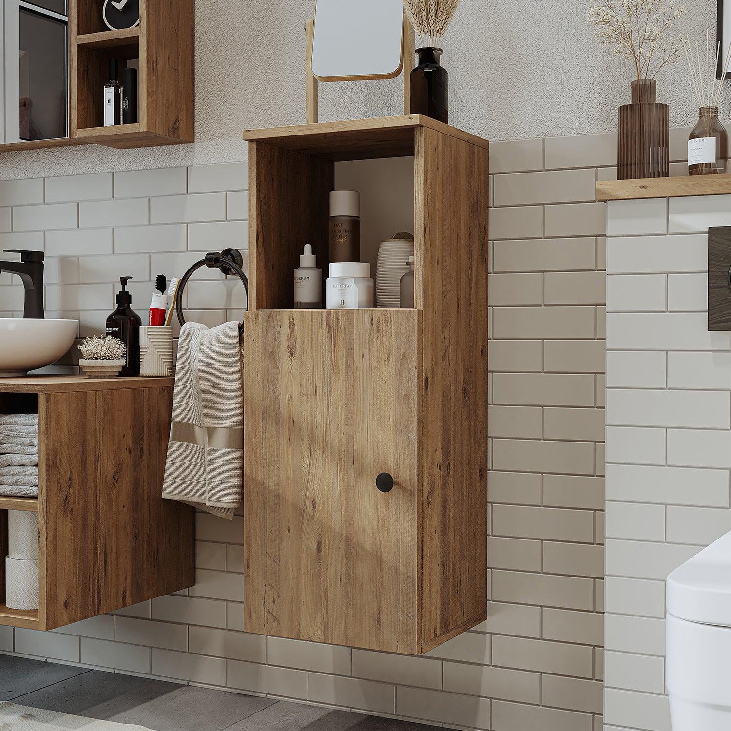 Roomart Lotus Banyo Havlu Dolabı 90 cm Atlas Çam uygulama örneği