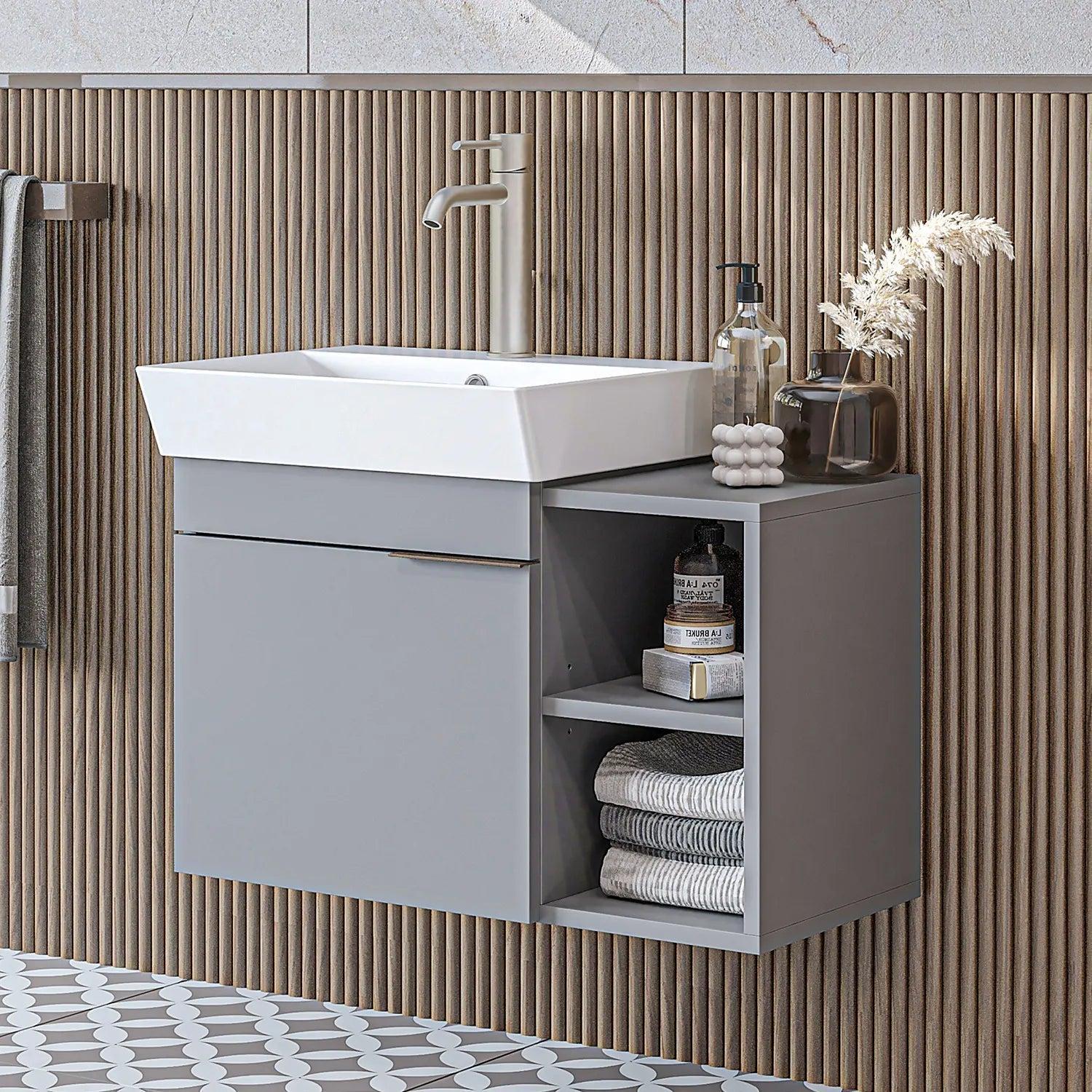 Roomart Likya Lavabolu Banyo Dolabı 72 cm Külgri uygulama örneği