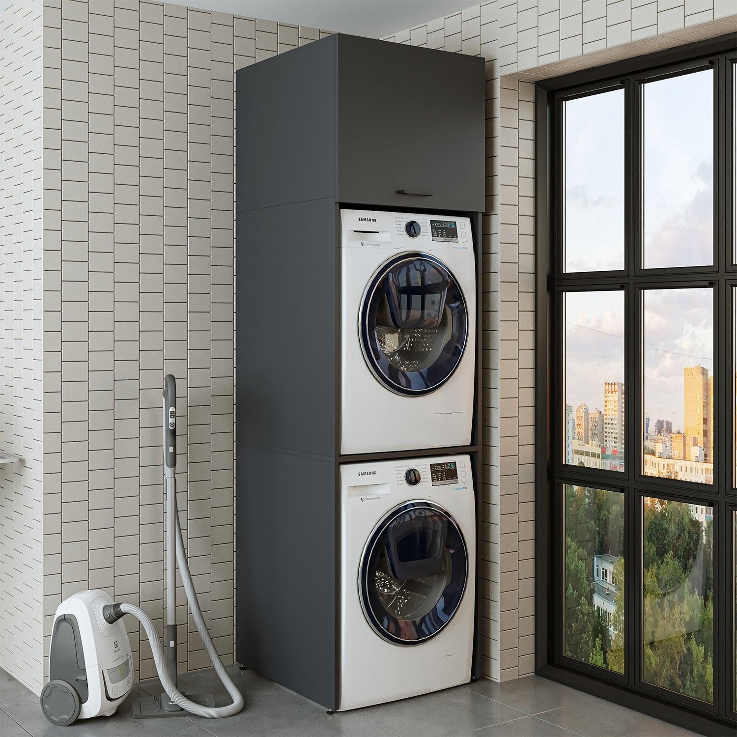 Roomart Çamaşır ve Kurutma Makinesi Dolabı Duo+D2 231 cm Antrasit uygulama örneği