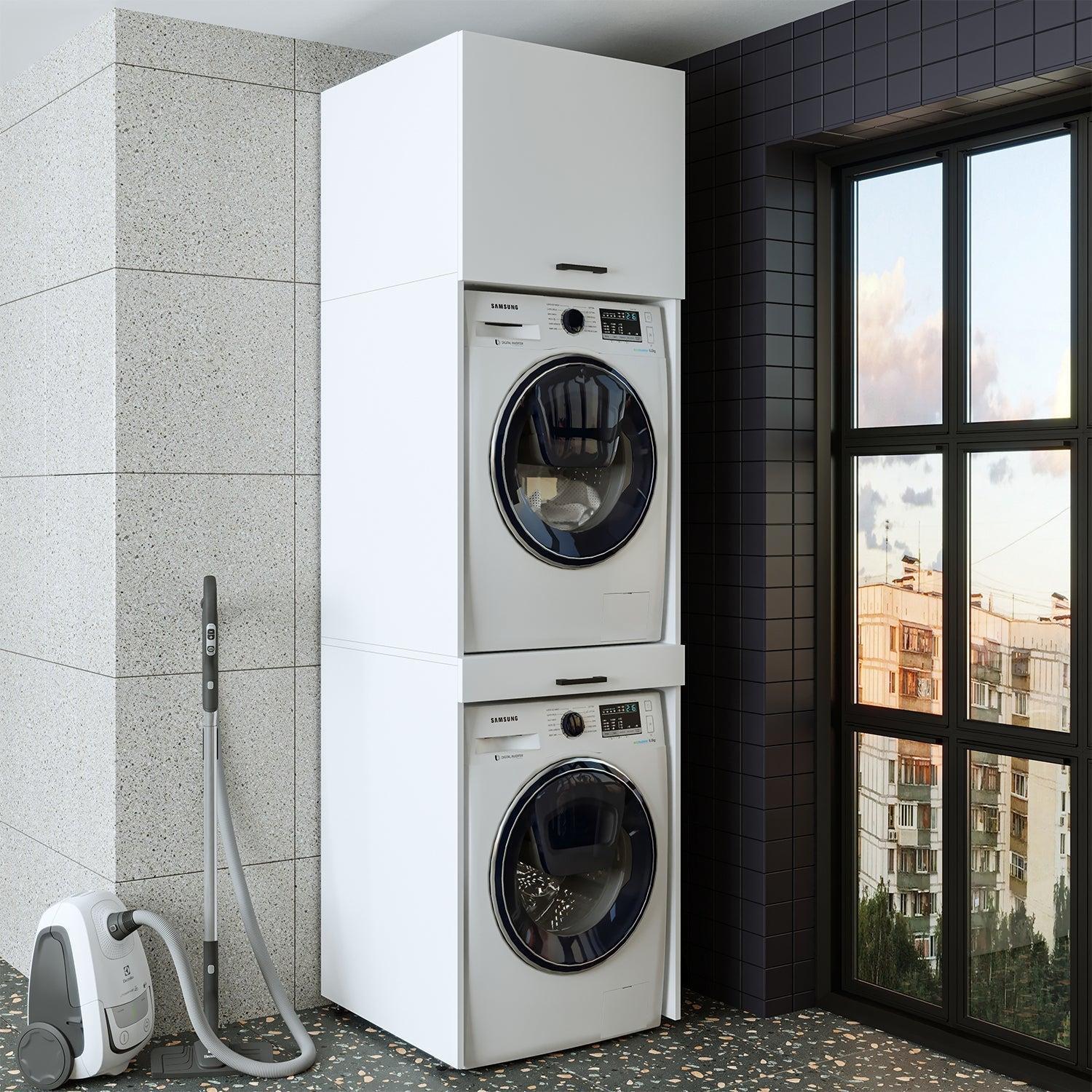 Roomart Çamaşır ve Kurutma Makinesi Dolabı D+D2 240 cm Beyaz uygulama örneği