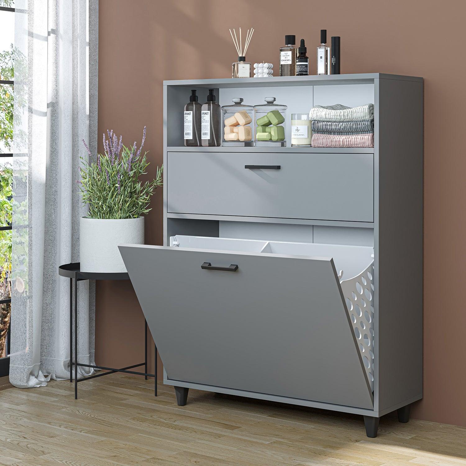 Roomart Rim Kirli Sepetli Çok Amaçlı Dolap 90 cm Külgri Yükseklik 125 cm uygulama örneği