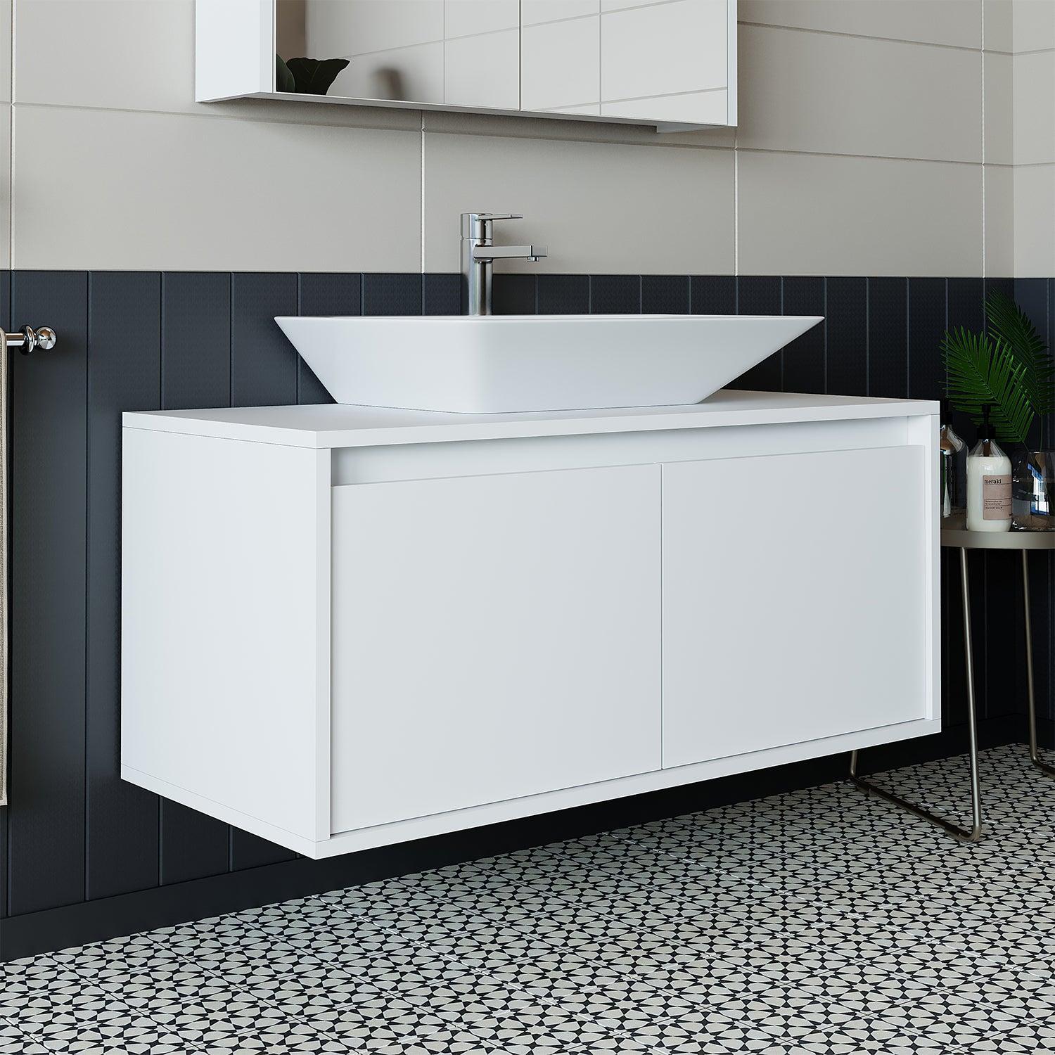 Roomart Atlantic Lavabolu Banyo Dolabı 100 cm Beyaz uygulama örneği