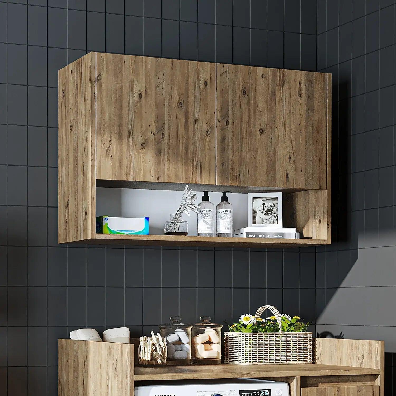 Roomart Çamaşır Makinesi Üst Dolabı Derin 100 cm Atlas Çam uygulama örneği