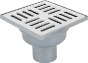 Sukar Tesisat Süzgeçleri 15x15 cm Duş Süzgeci Alttan Çıkış Ø50 mm Çizgi Izgara Paslanmaz Plastik Çerçeveli Sulu/Susuz Koku Önleyici uygulama örneği