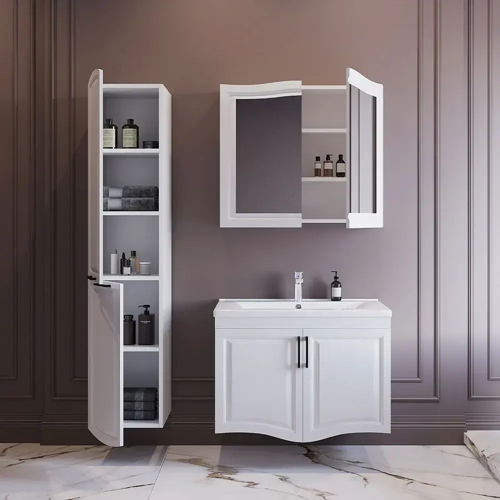 Teta Home Münih Banyo Dolabı Seti 77x44x54,5 cm Beyaz uygulama örneği