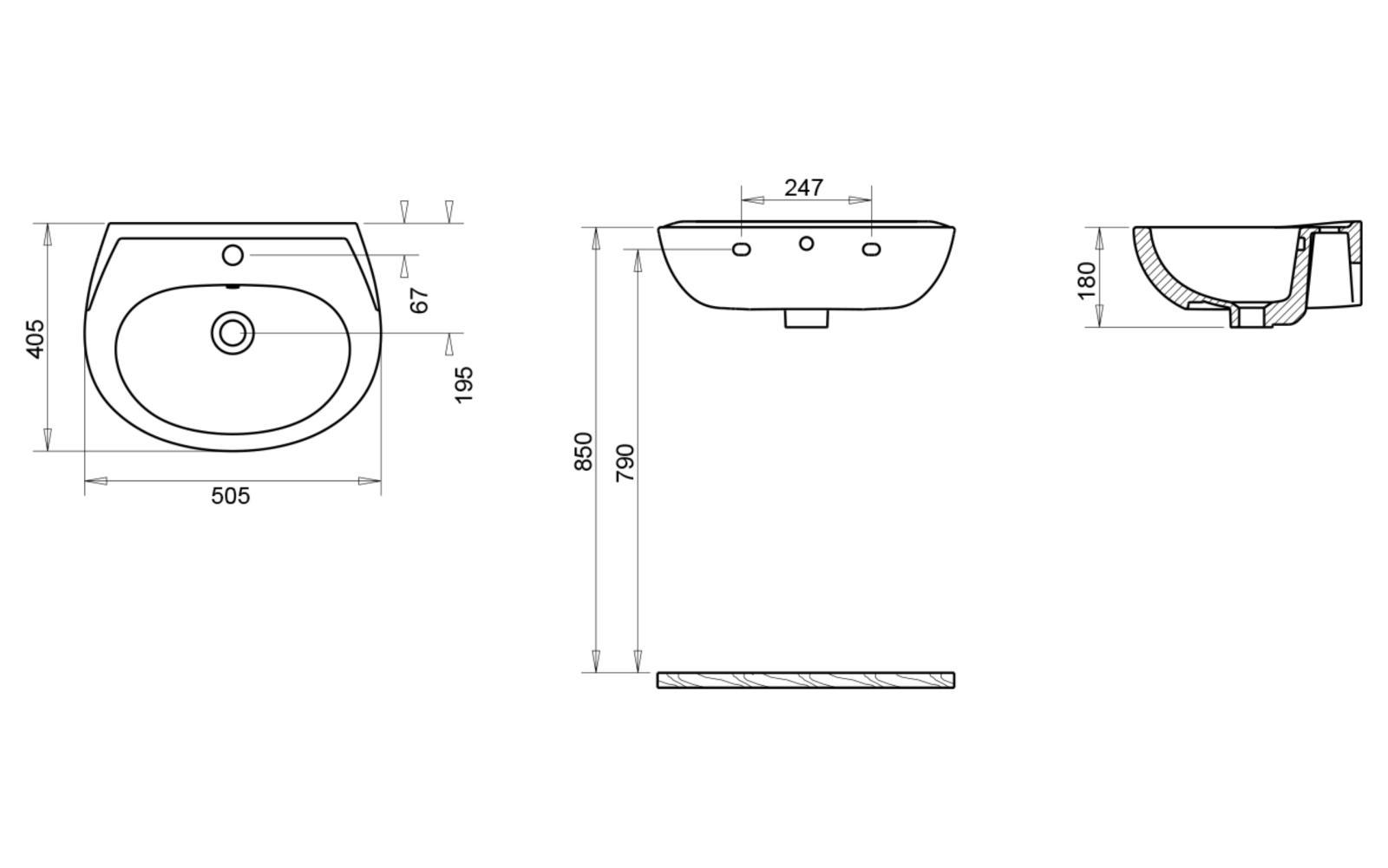 Turavit Oval Lavabo 40x50 cm Beyaz uygulama örneği