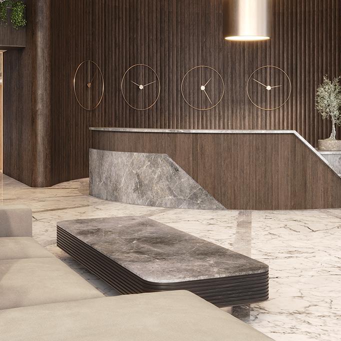AGT LB-2200-Y Timber Gri 101x2800x18 mm 3D Duvar Paneli uygulama örneği