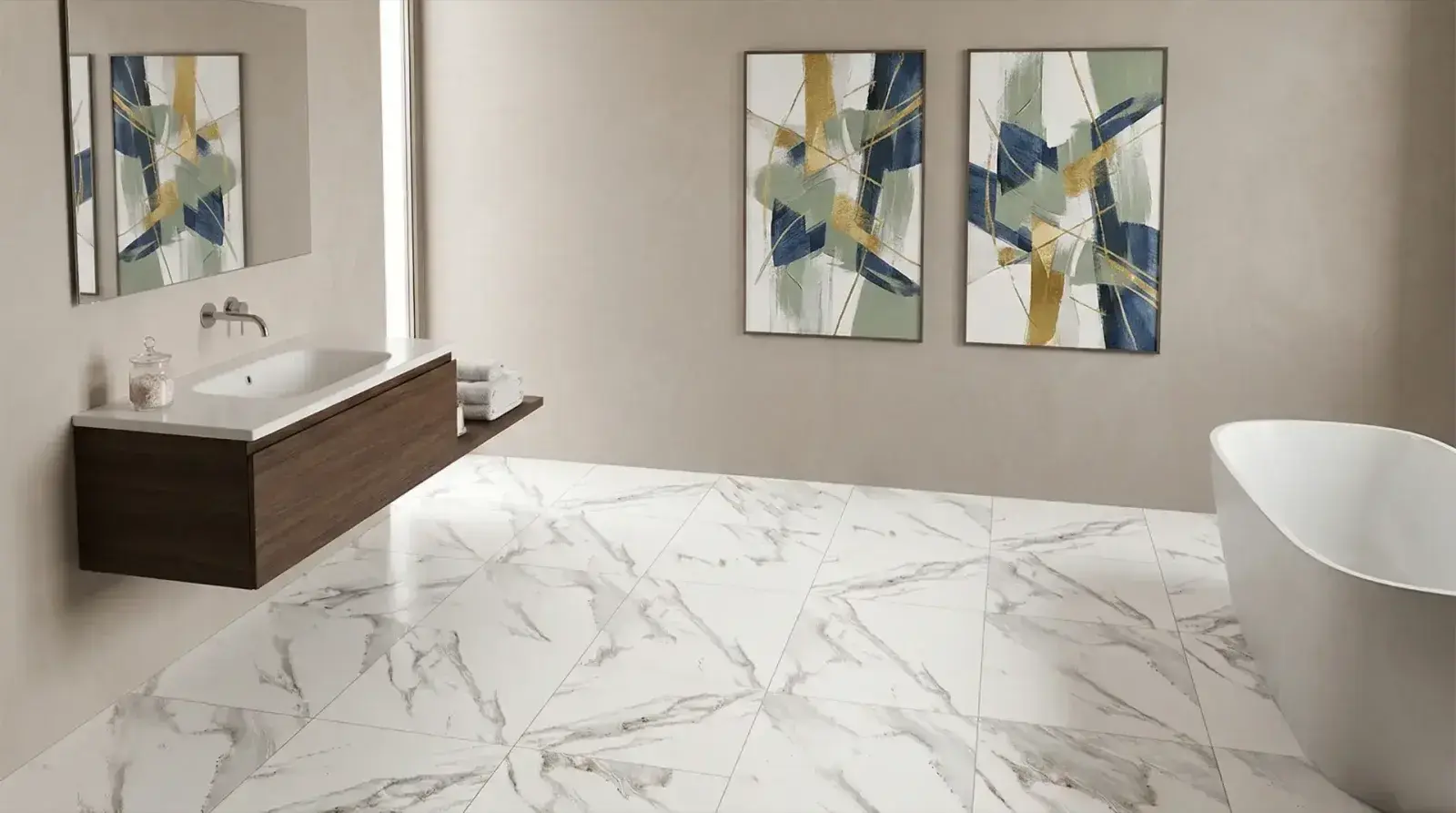 Altın Seramik 48x48 Marmol uygulama örneği