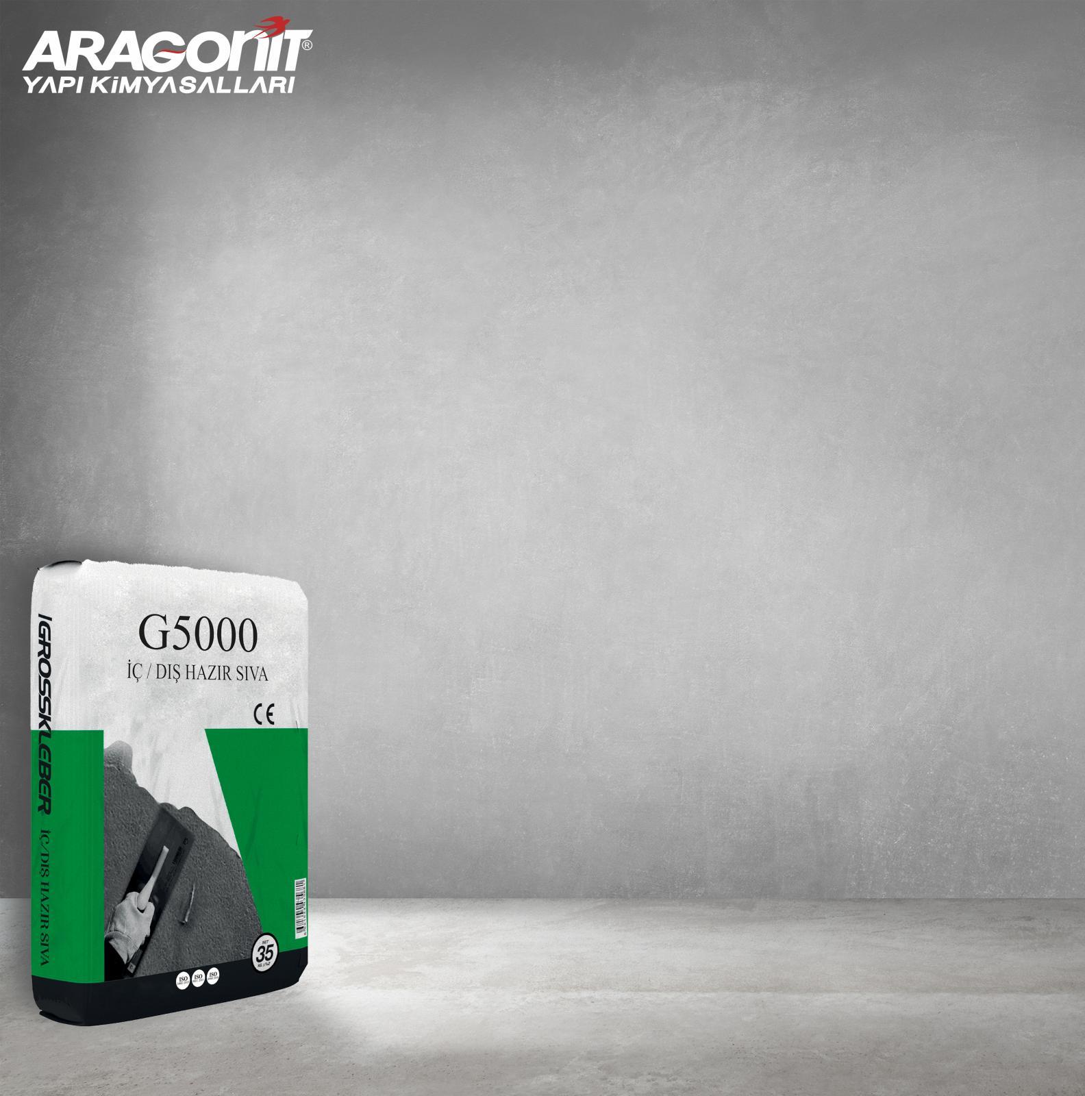 Aragonit G5000 İç / Dış Hazır Sıva 35 kg Gri uygulama örneği