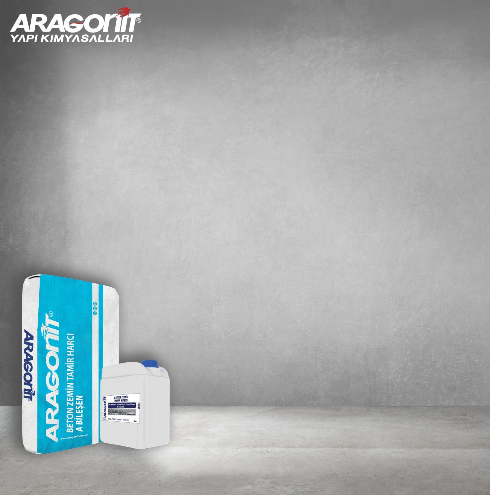 Aragonit Çift Bileşenli Beton Zemin Tamir Harcı 30 kg Set Gri uygulama örneği