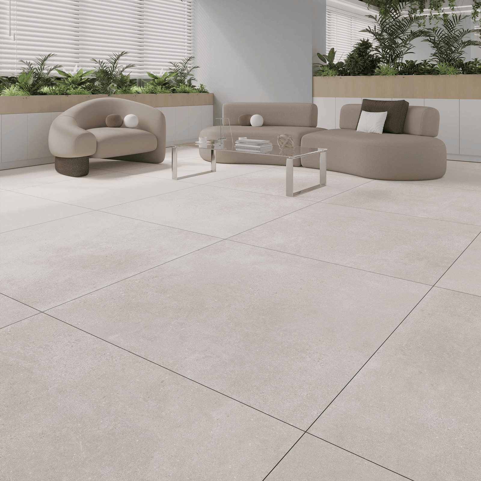 Bien Seramik 100x100 Void Bone Kemik Rengi Mat uygulama örneği