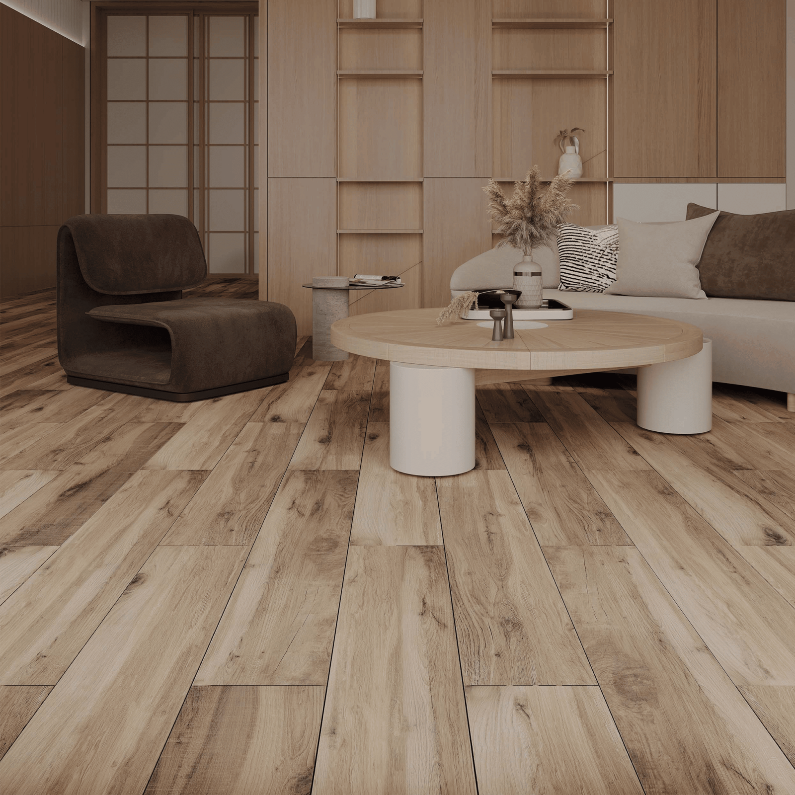 Bien Seramik 20x120 Bosco Açık Ceviz Mat uygulama örneği