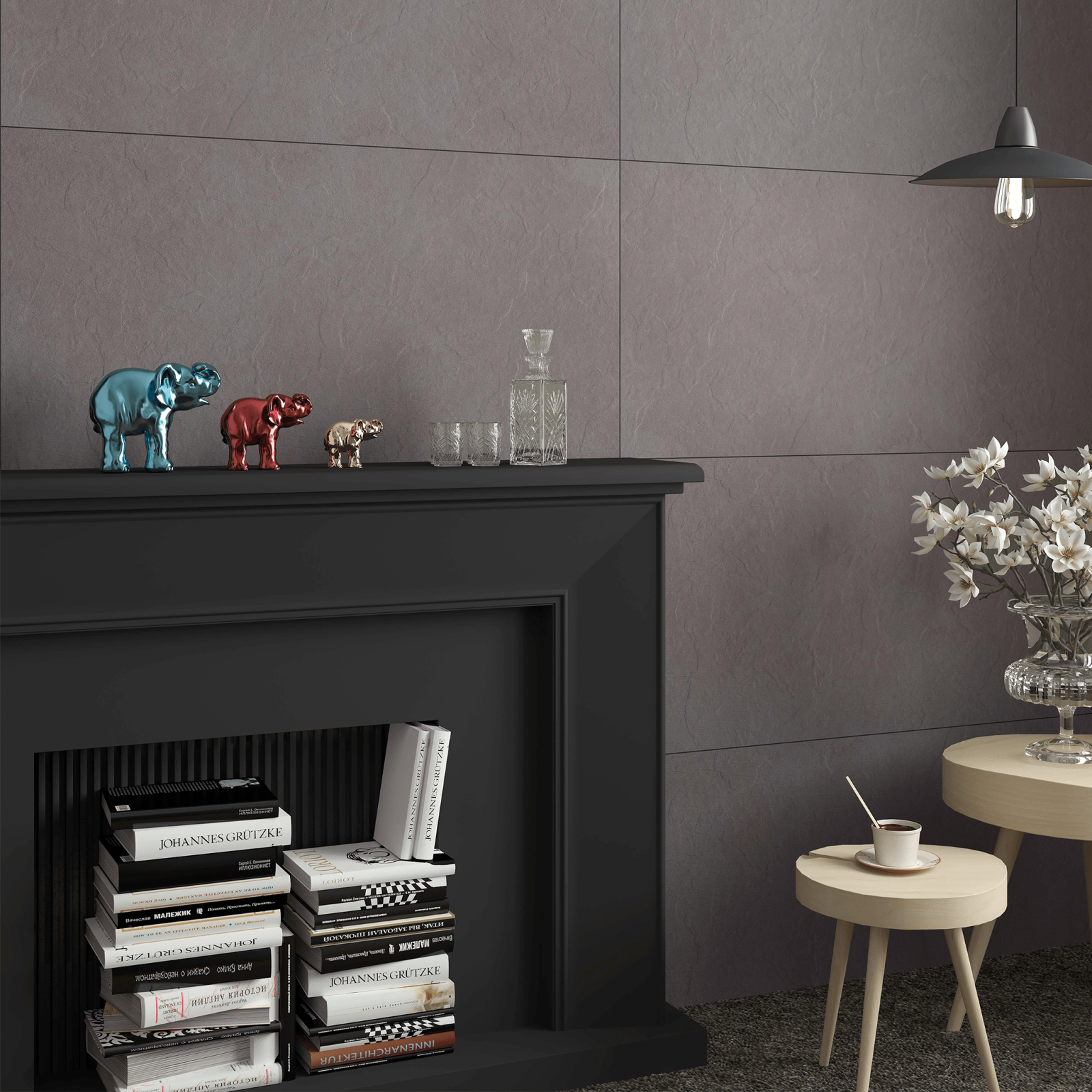 Bien Seramik 60x120 Crag Grey Mat uygulama örneği