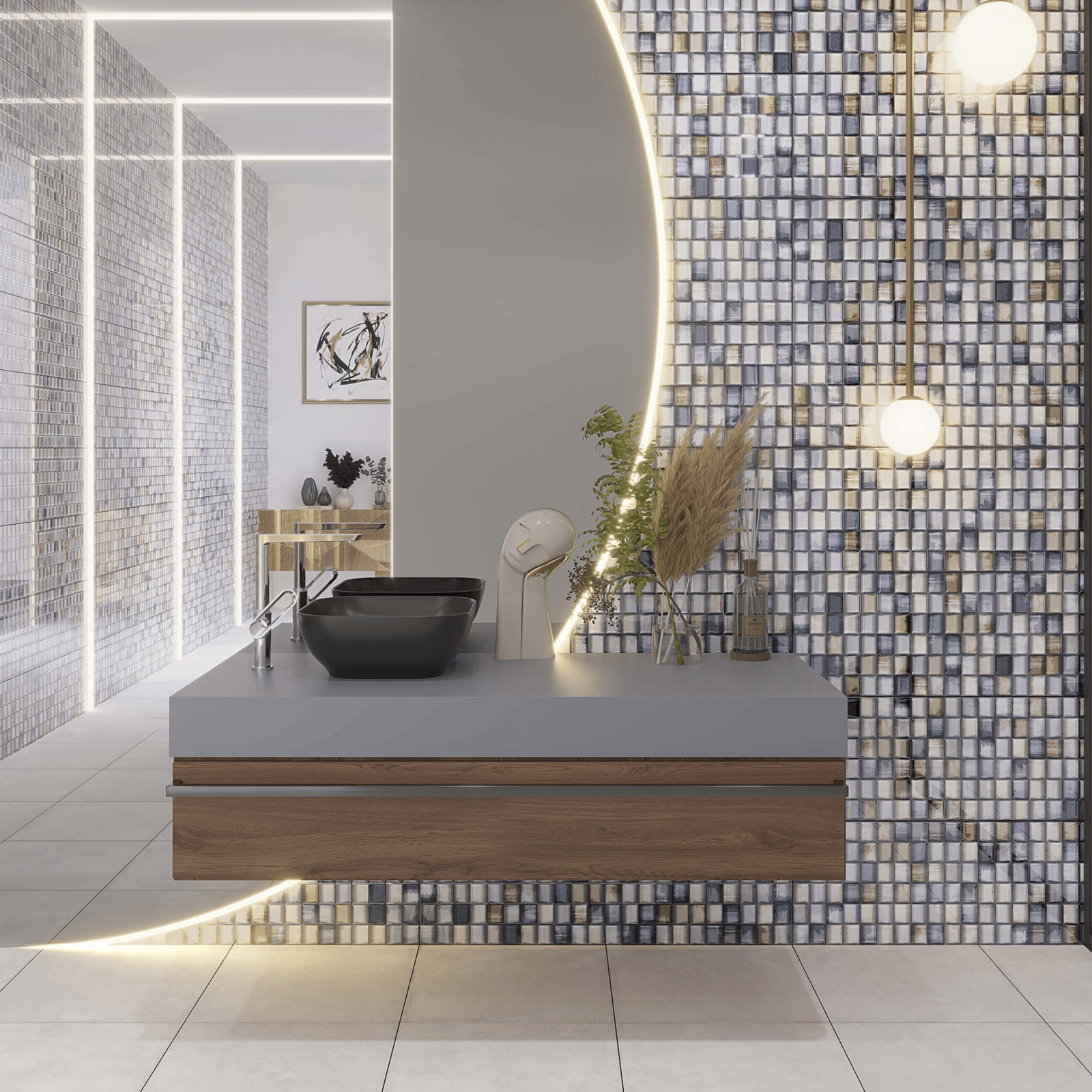 Bien Seramik 30x90 Gaudi Dekofon Beyaz Parlak uygulama örneği